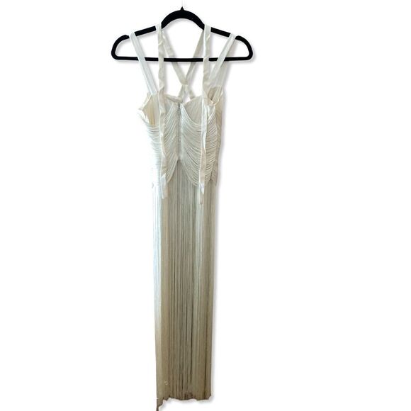 Michael Costello Angelica Fringe Maxi Top x Revolve white dress $228 NWT Sz XXS - Picture 8 of 14